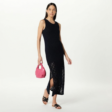 Rochie maxi The Drop Ritu Crochet, negru, XS [4]