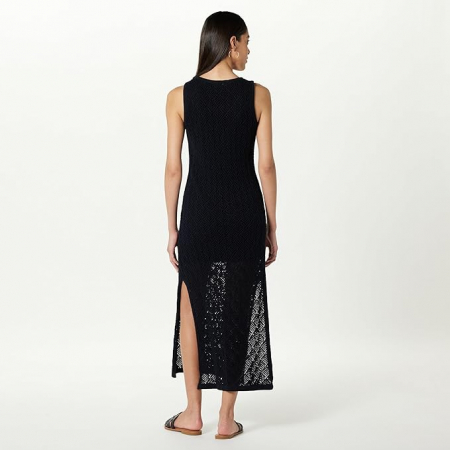 Rochie maxi The Drop Ritu Crochet, negru, XS [2]