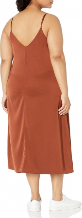 Rochie midi pentru femei The Drop Ana, decolteu in V, maro, XXL [4]