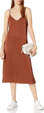 Rochie midi pentru femei The Drop Ana, decolteu in V, maro, XXL [2]