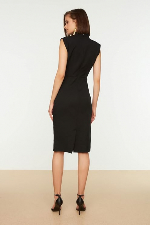 Rochie midi slim fit Trendyol pentru femei, negru, marime 38 [3]