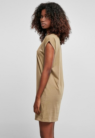 Rochie scurta pentru femei Urban Classics TB1910, guler ingust, kaki, L [5]