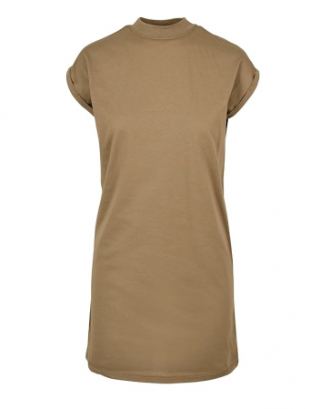 Imbracaminte femei - Rochie scurta pentru femei Urban Classics TB1910, guler ingust, kaki, L