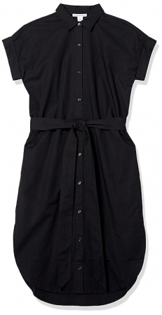 Rochie tip cămașă Amazon Essentials pentru femei, cu mâneci scurte, neagră, Marimea M [6]
