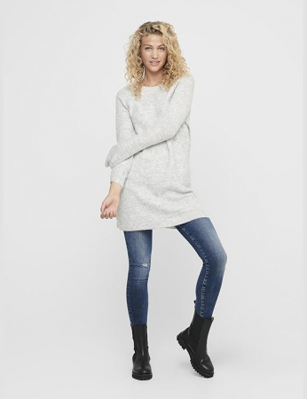 Rochie tricotata Only Onlcarol L/S Knt Noos, gri, marime S [2]
