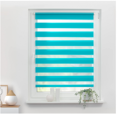 Roleta textila Lichtblick, montare fără găurire, 150l x 80L centimetri, Albastru [2]