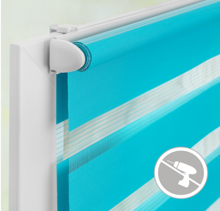 Roleta textila Lichtblick, montare fără găurire, 150l x 80L centimetri, Albastru [5]