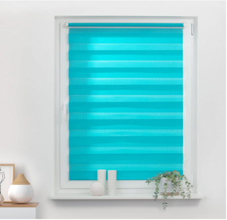 Roleta textila Lichtblick, montare fără găurire, 150l x 80L centimetri, Albastru [3]