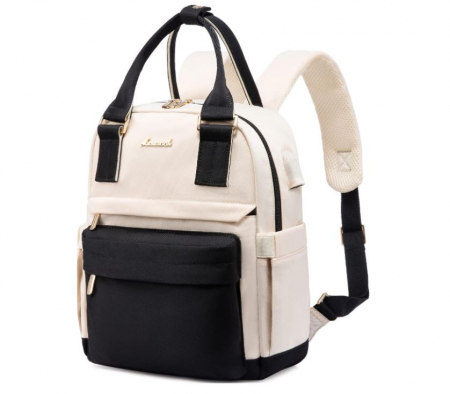 Rucasc mic pentru femei Lovevook, impermeabil, negru/bej [0]