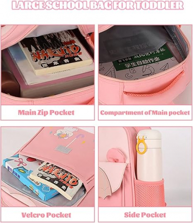 Rucsac de gradinita pentru copii Amythe, 3-7 ani, model cu unicorn, roz [7]