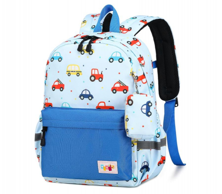Rucsac de gradinita pentru copii Mygreen, albastru, model cu masini [0]