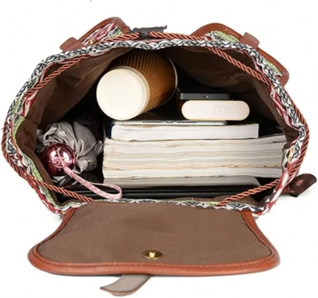Rucsac de pânză pentru femei Zeollashop, stil hippie, vintage [6]