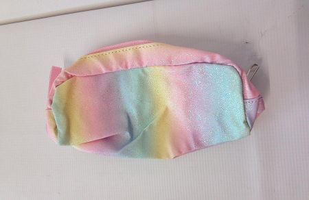 Rucsac de scoala pentru fete Meisohua, cu penar, imprimeu curcubeu cu sclipici [4]