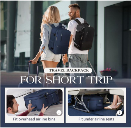 Rucsac de voiaj Hayayu pentru Ryanair, 40 x 20 x 25 cm [6]