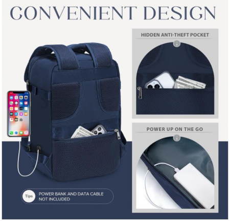 Rucsac de voiaj Hayayu pentru Ryanair, 40 x 20 x 25 cm [4]