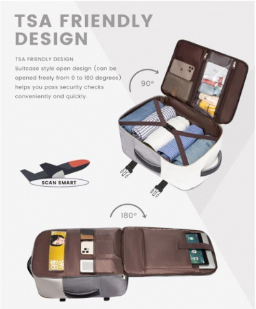 Rucsac de voiaj LOVEVOOK, 40L, 47 x 31 x 20 cm, gri [2]