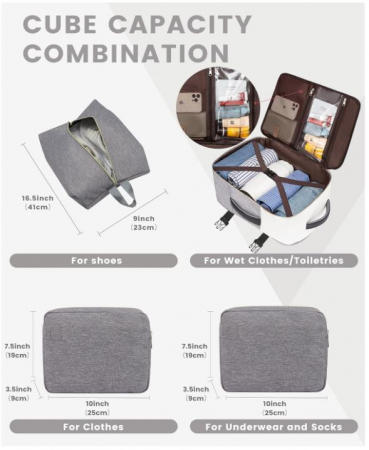 Rucsac de voiaj LOVEVOOK, 40L, 47 x 31 x 20 cm, gri [4]