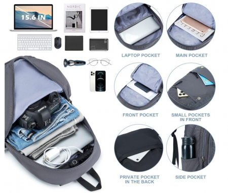 Rucsac de voiaj SPAHER pentru Ryanair, 40 x 20 x 25 cm, violet [6]