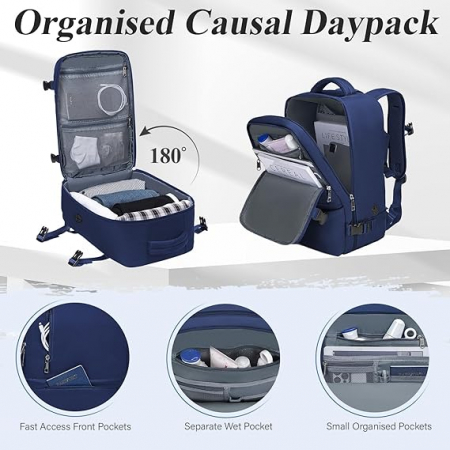 Rucsac de voiaj VMIKIV pentru Ryanair, 40 x 20 x 25 cm, albastru [5]