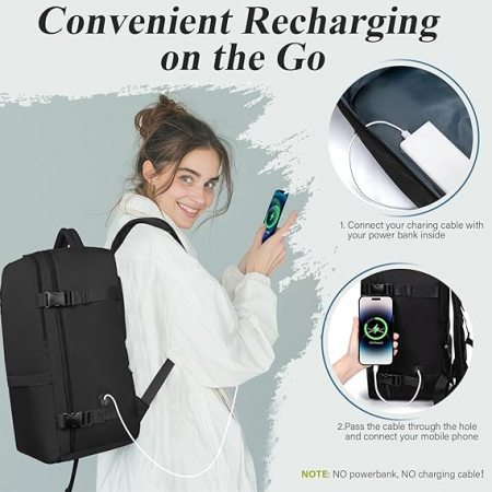 Rucsac de voiaj VMIKIV pentru Ryanair, 40 x 20 x 25 cm, negru [4]