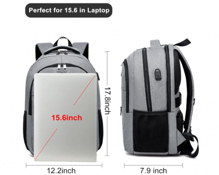 Rucsac impermeabil BIKROD, pentru laptop de 15.6 inchi, gri [4]