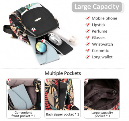 Rucsac mic DIRRONA, de damă, cu design imprimat [2]