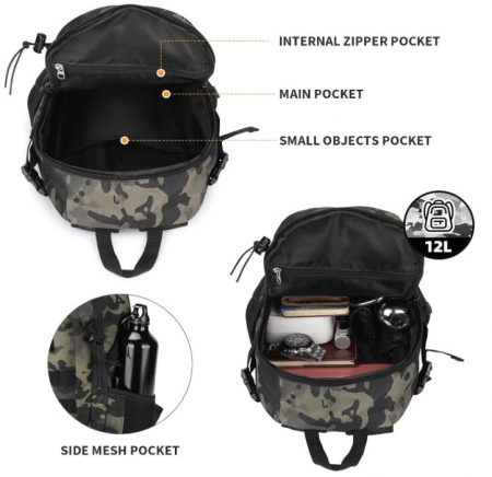 Rucsac militar pentru drumetii HUNTVP, 12L [3]