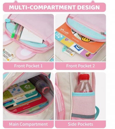 Rucsac pentru grădiniță Amythe, pentru fete 2-6 ani, roz [5]