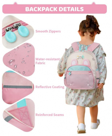 Rucsac pentru grădiniță Amythe, pentru fete 2-6 ani, roz [4]