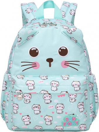 Gaming, Carti & Birotica - Rucsac pentru gradinita Tanou, pentru copii de 2-5 ani, verde, model pisici