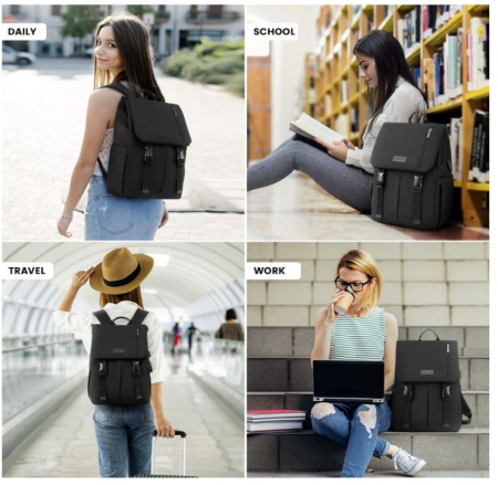 Rucsac pentru laptop LOVEVOOK, 15.6 inch, unisex, negru [5]