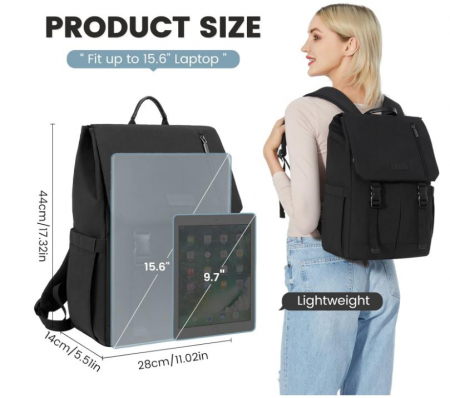 Rucsac pentru laptop LOVEVOOK, 15.6 inch, unisex, negru [1]