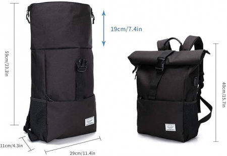 Rucsac pliabil multifuncțional MoFut, pentru laptop de 15.6 inch, negru [2]