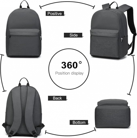 Rucsac universitar Kono, pentru laptop de 15.4 inch, gri [1]