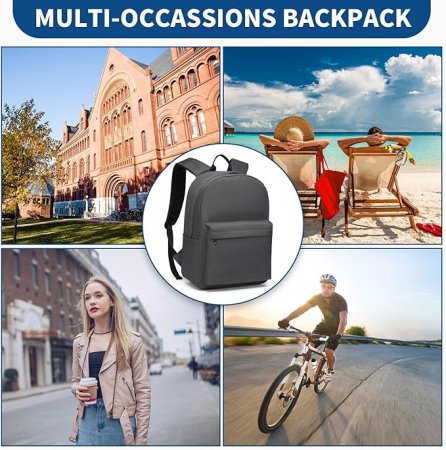 Rucsac universitar Kono, pentru laptop de 15.4 inch, gri [5]