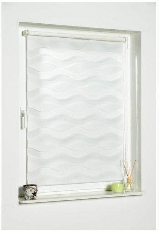 Rulou dublu(zebra) K-home Klemmfix „Welle” fără găurire, alb, 90 cm x 150 cm [3]