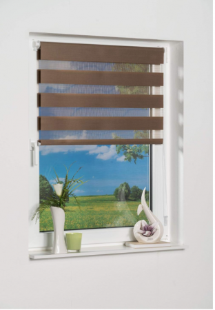 Rulou dublu(zebra) K-home, maro, 100 x 150 cm [3]