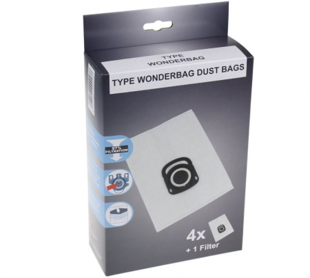 Accesorii si piese aspiratoare - Set 4 saci aspirator + 1 filtru, compatibil cu Rowenta ZR200520