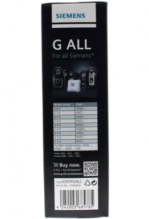 Set 4 saci de aspirator, SIEMENS 17003049, G All, VZ41FGALL [1]