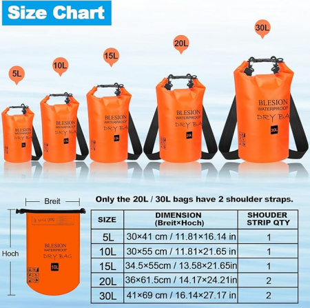 Sac impermeabil BLESION, portocaliu, 30L [4]