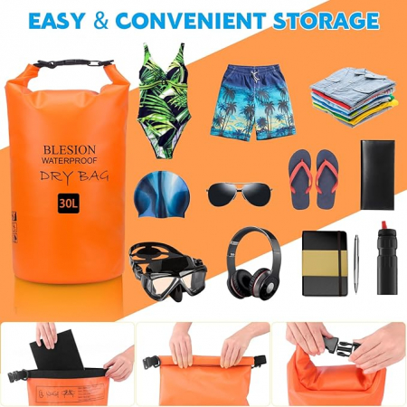 Sac impermeabil BLESION, portocaliu, 30L [5]