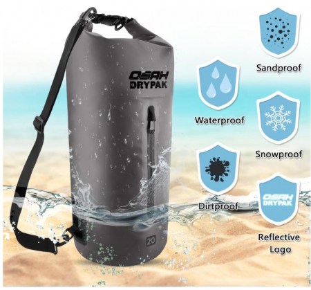 Sac Impermeabil OSAH DRYPAK, Curea de umăr reglabilă, 5L [6]