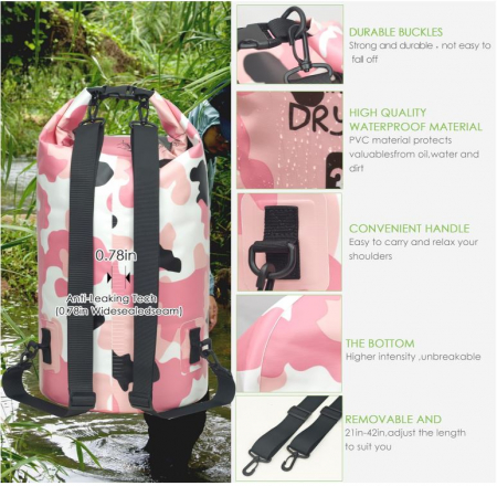 Sac impermeabil YUMQUA, 30L, roz [1]