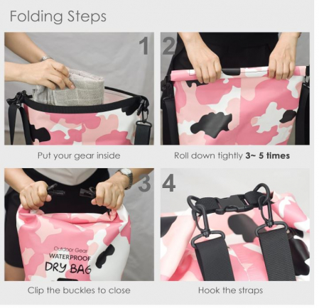 Sac impermeabil YUMQUA, 5L, roz [4]