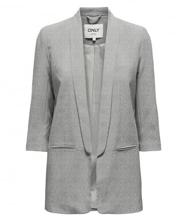 Geci si Veste femei - Sacou pentru femei ONLY Blazer, maneci 3/4, gri, marime 40