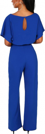 Salopetă eleganta pentru dame Amropi, cu mânecă scurtă, albastru, marime S [3]