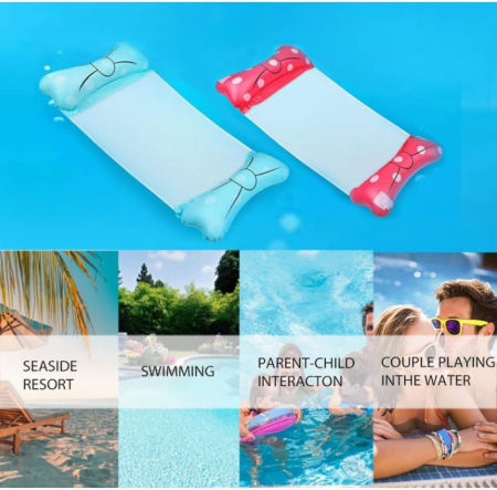 Saltea gonflabila tip hamac pentru piscina Seasboes, pentru copii si adulti, albastru [7]