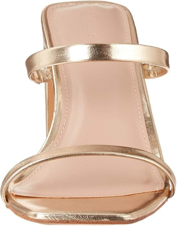 Sandale cu toc pentru femei The Drop, 2 curele, auriu, 38 [4]