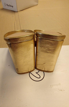 Sandale cu toc pentru femei The Drop, 2 curele, auriu, 38 [2]