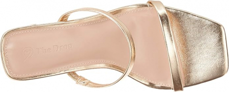 Sandale cu toc pentru femei The Drop, 2 curele, auriu, 38 [7]